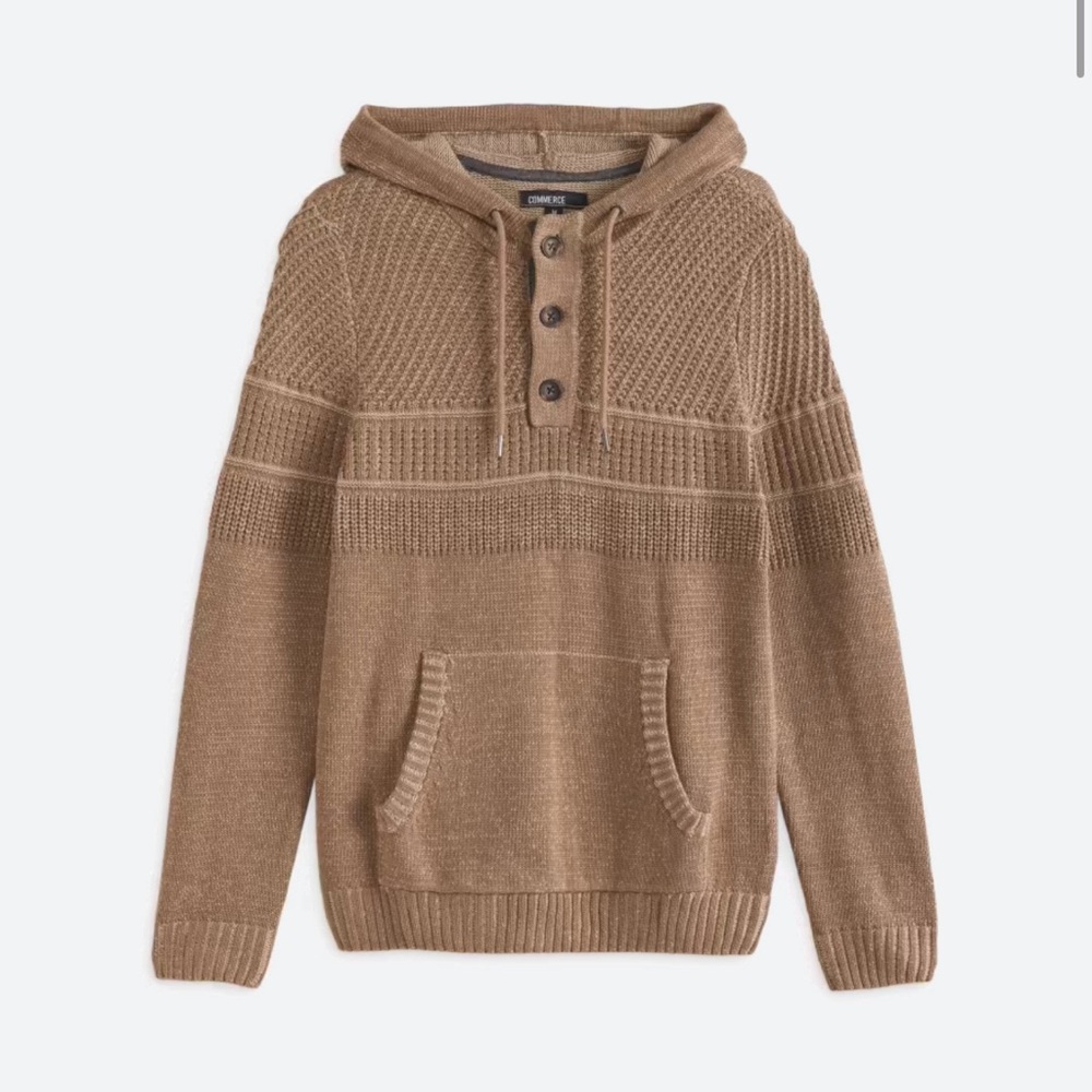NWT Commerce Hoodie Sweater khaki color.